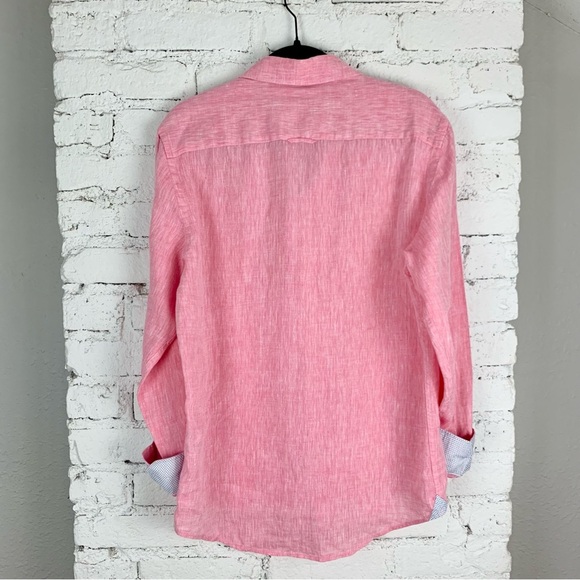 Report Collection Pink Linen Resort Button Down Medium - Picture 10 of 13